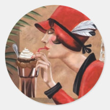 Mujer italiana del chocolate de Squisito Cioccolat Etiquetas Redondas