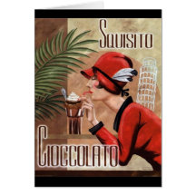 Mujer italiana del chocolate de Squisito Cioccolat Felicitaciones