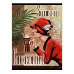 Mujer italiana del chocolate de Squisito Cioccolat Tarjeta Postal