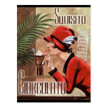 Mujer italiana del chocolate de Squisito Cioccolat Tarjeta Postal