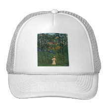 "Mujer que camina en un Forest exótico Gorra