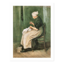 Mujer que cose, Vincent van Gogh de Scheveningen Tarjetas Postales