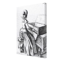 Mujer que juega en un teclado, 1635 lona estirada galerías