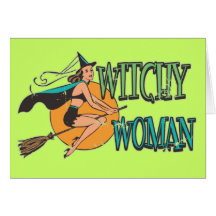 Mujer retra de Witchy Tarjetón