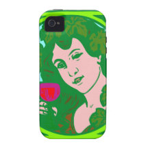 Mujer Vino woman wine Vibe iPhone 4 Carcasa
