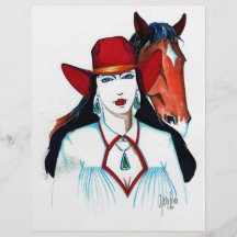 Mujer y caballo tarjeta publicitaria