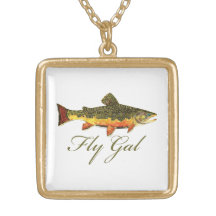 Mujeres de la pesca con mosca joyerias