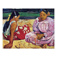 Mujeres de Tahitian en la playa de Paul Gauguin Comunicados Personalizados