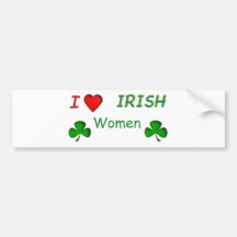 Mujeres del irlandés del amor etiqueta de parachoque
