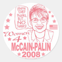 Mujeres para McCain Palin 2008 Etiqueta
