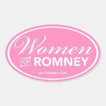 Mujeres para Mitt Romney 2012 (pegatina oval rosad