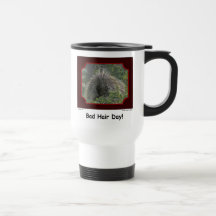 "Mún día del pelo!" Taza del puerco espín