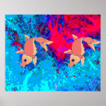 Mundo asustadizo de los pescados posters
