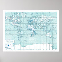 Mundo azul fresco impresiones
