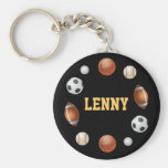 Mundo de Lenny del llavero de los deportes - negro