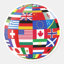 Mundo del pegatina de las banderas