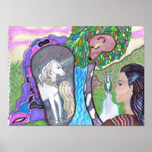 Mundo del unicornio modificado para requisitos par poster