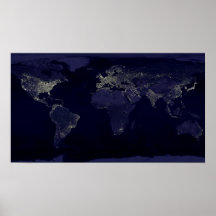 Mundo en la noche impresiones