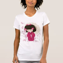 Muñeca de Sakura Kokeshi Camisetas