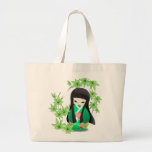 Muñeca japonesa del geisha - serie verde bolsas de mano