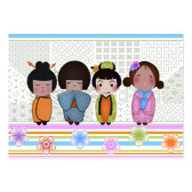 muñecas del kokeshi tarjeta de negocio