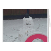 muñeco de nieve asustadizo tarjetón