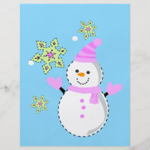 muñeco de nieve con la pantalla de los copos de ni tarjetas publicitarias