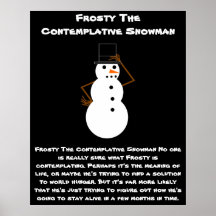Muñeco de nieve contemplativo posters
