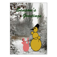 Muñeco de nieve de EMO y tarjeta de felicitación d