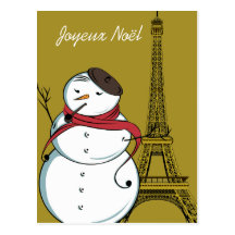 Muñeco de nieve de Joyeux Noël Tarjetas Postales