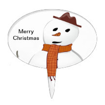 Muñeco de nieve de las Felices Navidad Figura Para Tarta