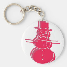 MUÑECO DE NIEVE DE NEÓN ROJO LLAVEROS