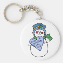 Muñeco de nieve del día de fiesta llavero
