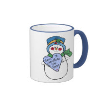 Muñeco de nieve del día de fiesta tazas de café
