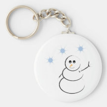 Muñeco de nieve del invierno del día de fiesta llavero personalizado