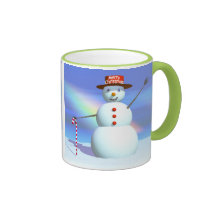 Muñeco de nieve del navidad 3D Taza
