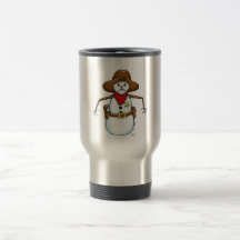 muñeco de nieve del vaquero tazas de café
