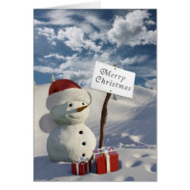 Muñeco de nieve en el navidad tarjetas