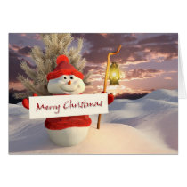 Muñeco de nieve en el navidad tarjetas