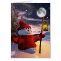 Muñeco de nieve en el navidad tarjetas