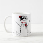 muñeco de nieve enrrollado con la taza de los vidr
