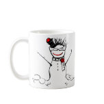 muñeco de nieve enrrollado con la taza de los vidr tazas