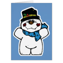 muñeco de nieve feliz de la helada tarjetón