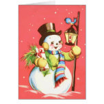 Muñeco de nieve feliz felicitacion 