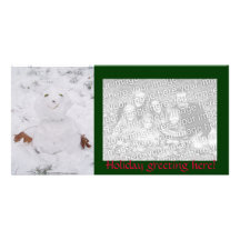 muñeco de nieve feliz lindo tarjetas fotográficas 