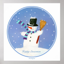 Muñeco de nieve feliz poster