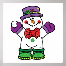 muñeco de nieve feliz tonto posters