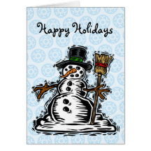 Muñeco de nieve lindo del día de fiesta tarjetas