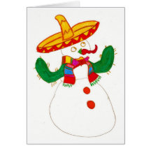 muñeco de nieve mexicano felicitaciones