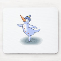 Muñeco de nieve patinador alfombrilla de raton